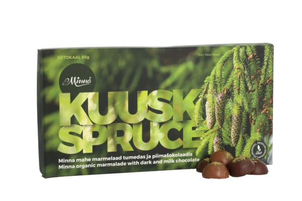 MINNA MAHE MARMELAAD “KUUSK” TUMEDAS JA PIIMAŠOKOLAADIS 85 g