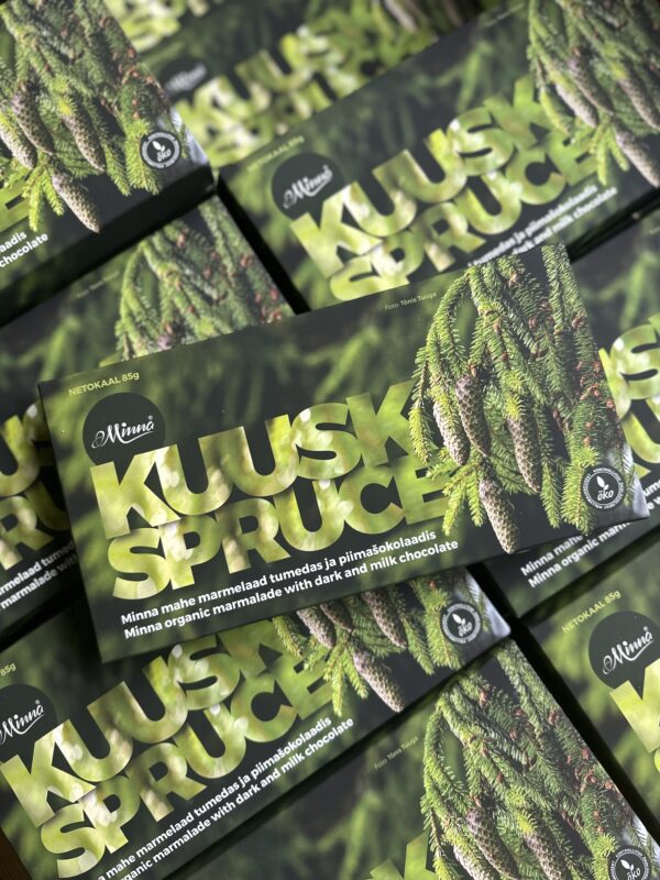 MINNA MAHE MARMELAAD “KUUSK” TUMEDAS JA PIIMAŠOKOLAADIS 85 g